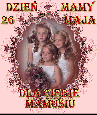 Dzieci z kwiatami dla mamy